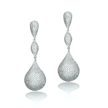 

Newness 65mm Luxury Full Micro Paved Cubic Zircon Copper Earrings Luxury Solid Ball Large For Women Earring Fashion Jewelry