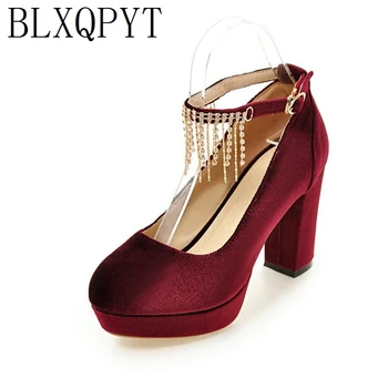 

BLXQPYT Hot Sale women spring autumn wedding Feminino Ladies Shoes Sapato Feminino Pumps round toe High Heels quality 966