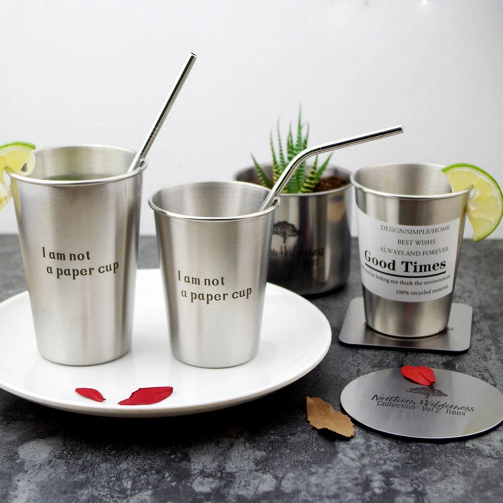 350500ml Stainless steel Cup for lovers Industrial Flamingo beer cold water toothbrush couple cup For CampingTravelHome Use (14)