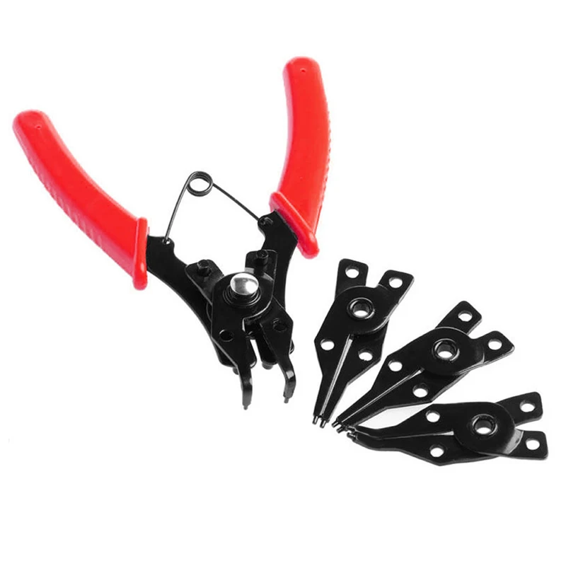 

Durable 4pcs Snap Ring Pliers Plier Red Hand Tool Set Circlip Combination Retaining Clip