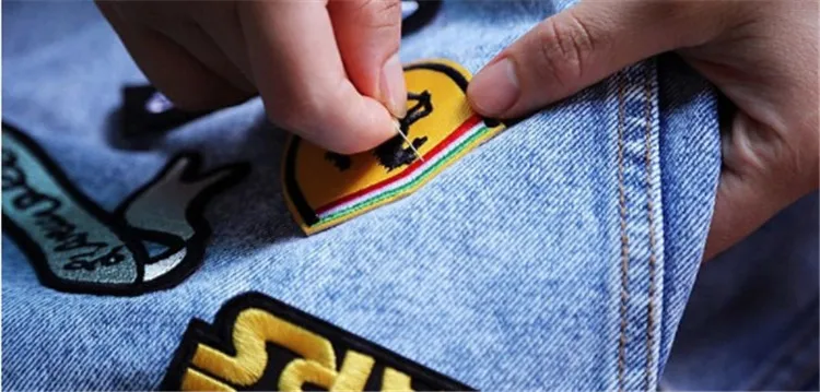 sewing on