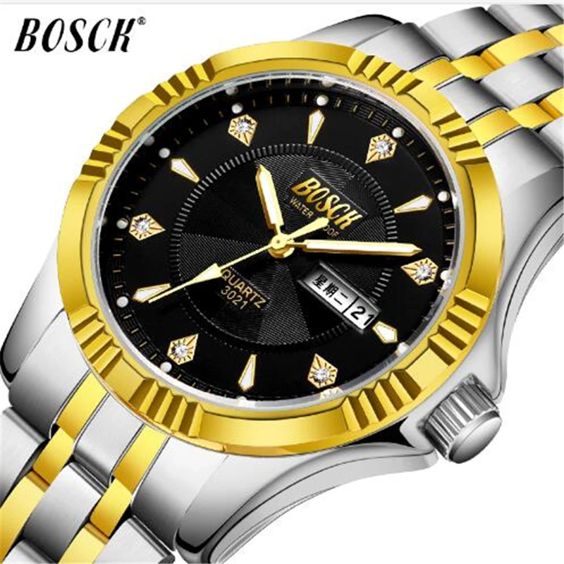 

BOSCK Men's Watch 2019 Business Luxury Brand Relogio Masculino Steel Date Clock Sport Watch Men Classic Vintage Reloj Hombre