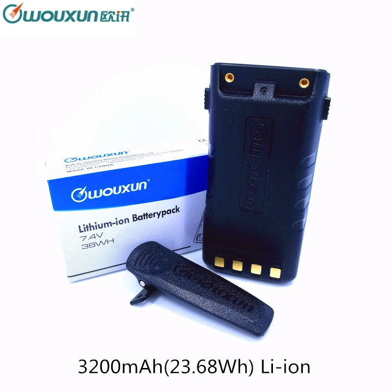 

High Capacity Spare Wouxun DC7.4V 3200mAh(23.68Wh) Li-ion Batterypack For Wouxun 2 Way Radio KG-UV9D(Plus) KG-D901 Walkie Talkie