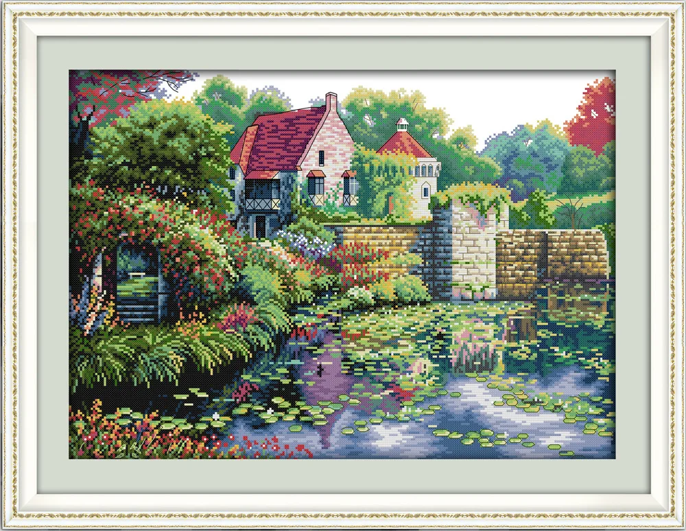 

England castle Printed on Canvas DMC Counted Chinese Cross Stitch Kits printed Cross-stitch set Embroidery Needlework
