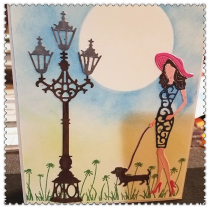 

New Cutting Dies Stencil for DIY Street light Scrapbooking Album Embossing Paper Cards Decorative Crafts Die Cuts 14.1*4.8CM
