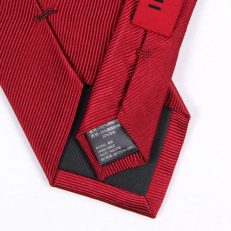 Природный шелкопряда 100% шелковый галстук 7 см Тонкий Галстуки для Для мужчин Твердые Полосатый черный, красный Бизнес костюм Для мужчин S