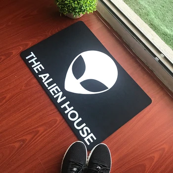 

Private Custom Made Black Funny Mat The Alien House Welcome Mat for Font Door Home Decor Door Mat Entrance Doormat