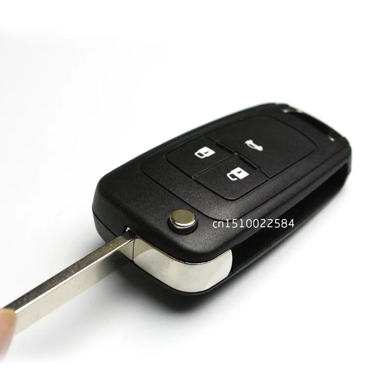 Flip Folding Key Shell for Chevrolet Cruze Remote Key Case Keyless Fob 3 Button Uncut HU100 Blade for Chevrolet LOGO included