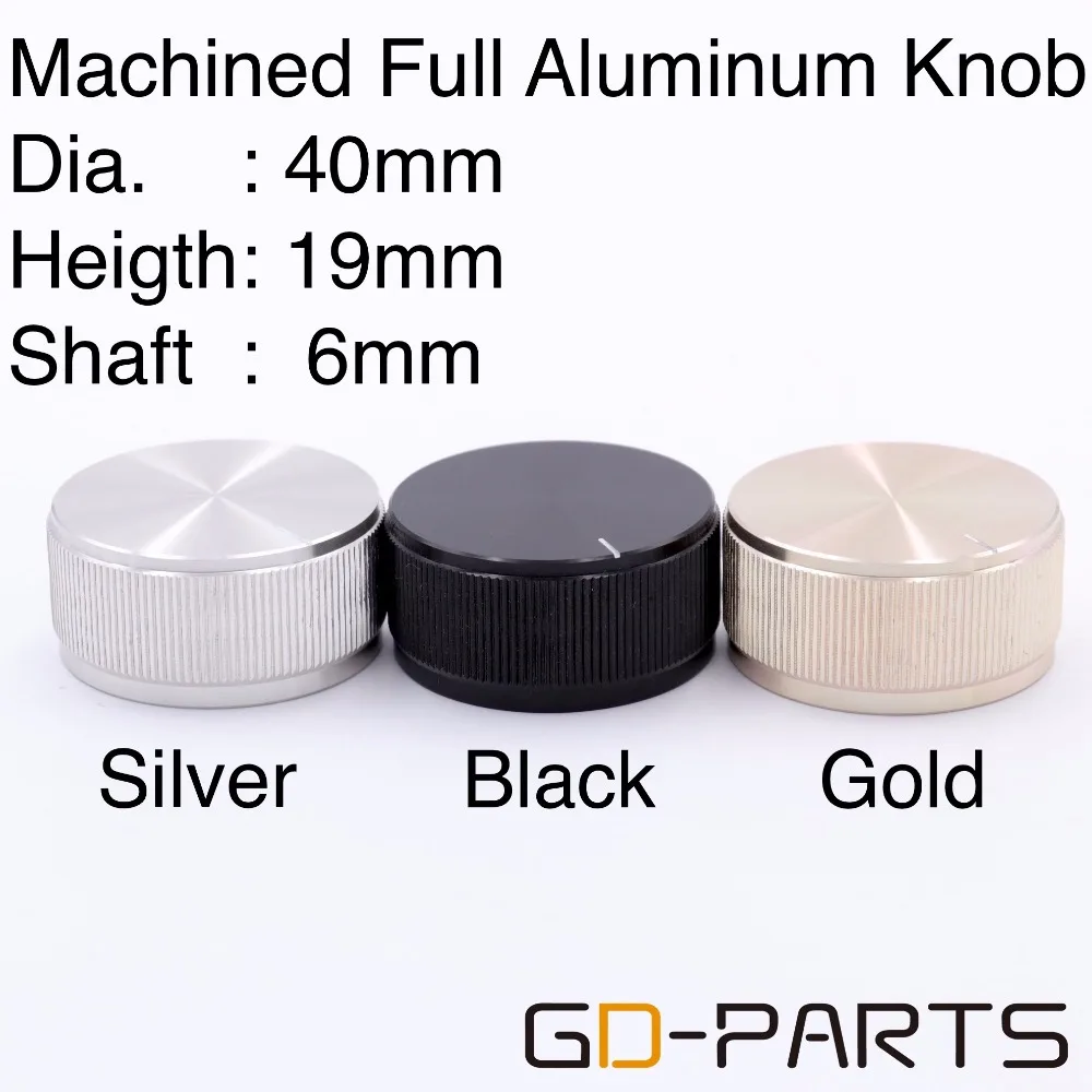 

1PC 40x19mm Solid Full Aluminum Volume Potentiometer Knob For HIFI Audio AMP DAC CD DVD Turntable Machined Black Golden Silver