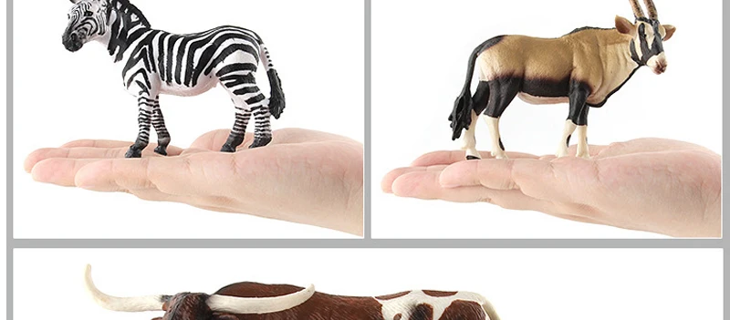 African Wild Animals Toys Antelope Zebra  Cattle Bull Argali Model Action Figures Lifelike Collectible Dolls Figurine Decor Gifts_10