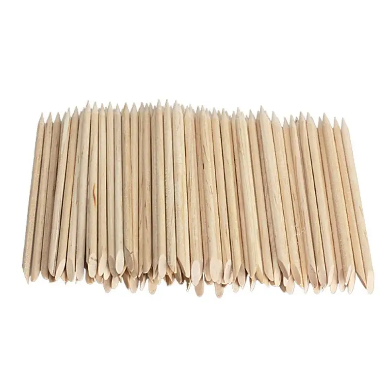 

1 Pack 80-100pcs Nail Art Orange Wood Stick Cuticle Pusher Remover Manicure Pedicure Care Pusher Beauty Nails Tools Manicures