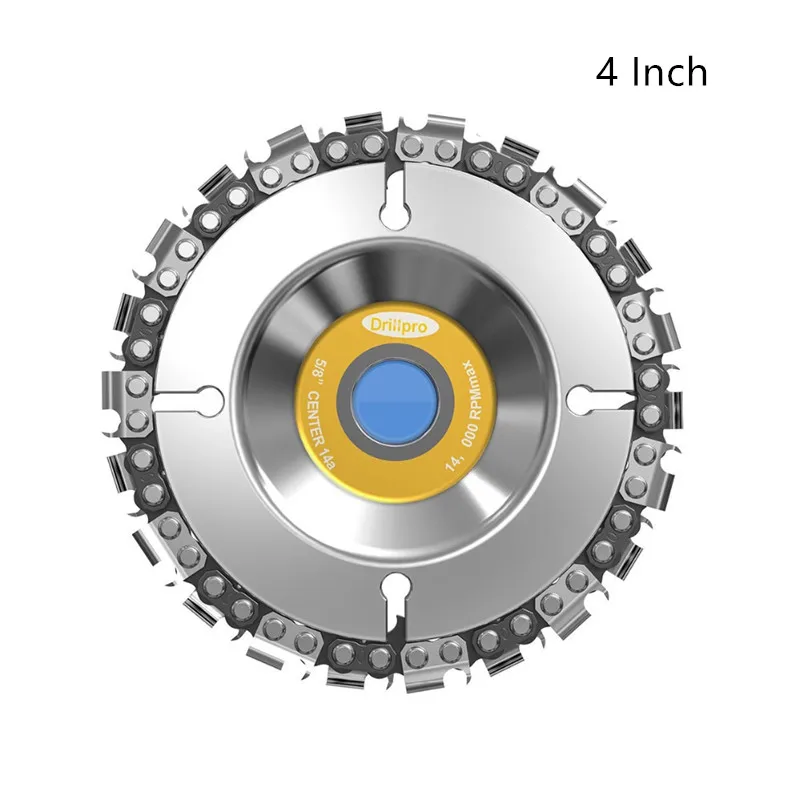 4/4. 5/5 дюймов шлифовальный диск цепи 22 зуба резьба по дереву диск для 100/115 угловая шлифовальная машина - Цвет: 4 inch blue