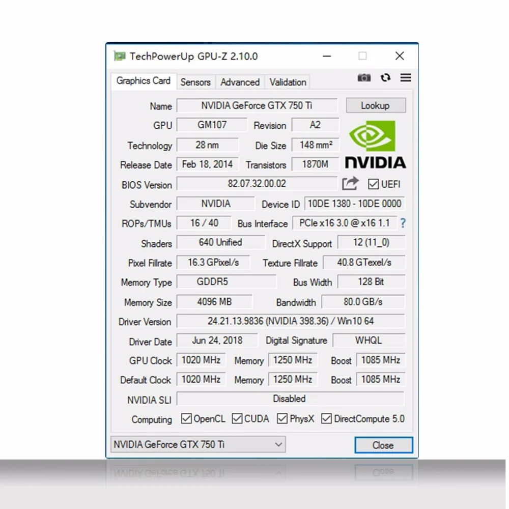  Graphic Card PCI-E GTX750ti GPU 4G DDR5 for nVIDIA Geforce Game Computer PC 4096MB