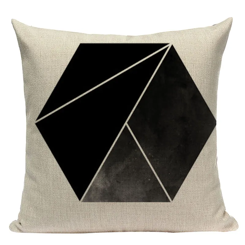 Поп геометрический чехол для подушки с изображением животных черно-белая льняная Подушка декоративная наволочка квадратная Высококачественная с принтом на заказ - Цвет: L320-24