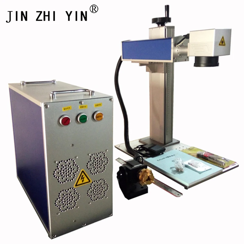 Factory price 20W fiber laser metal marking machine used for aluminum gold silver brass ...