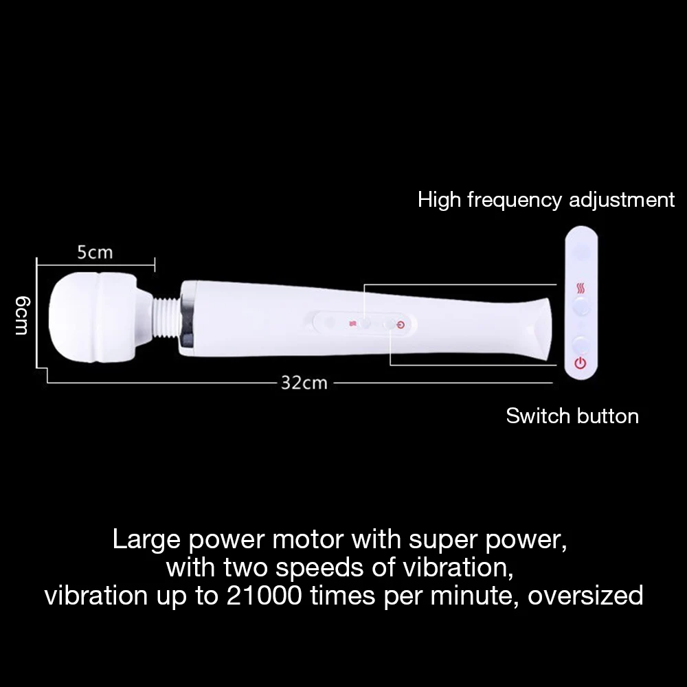 10 скоростей Волшебная палочка массажер, большая волшебная палочка Массажная палочка AV Вибраторы сексуальный Клитор Вибратор Интимные Игрушки для женщин 32*6 см