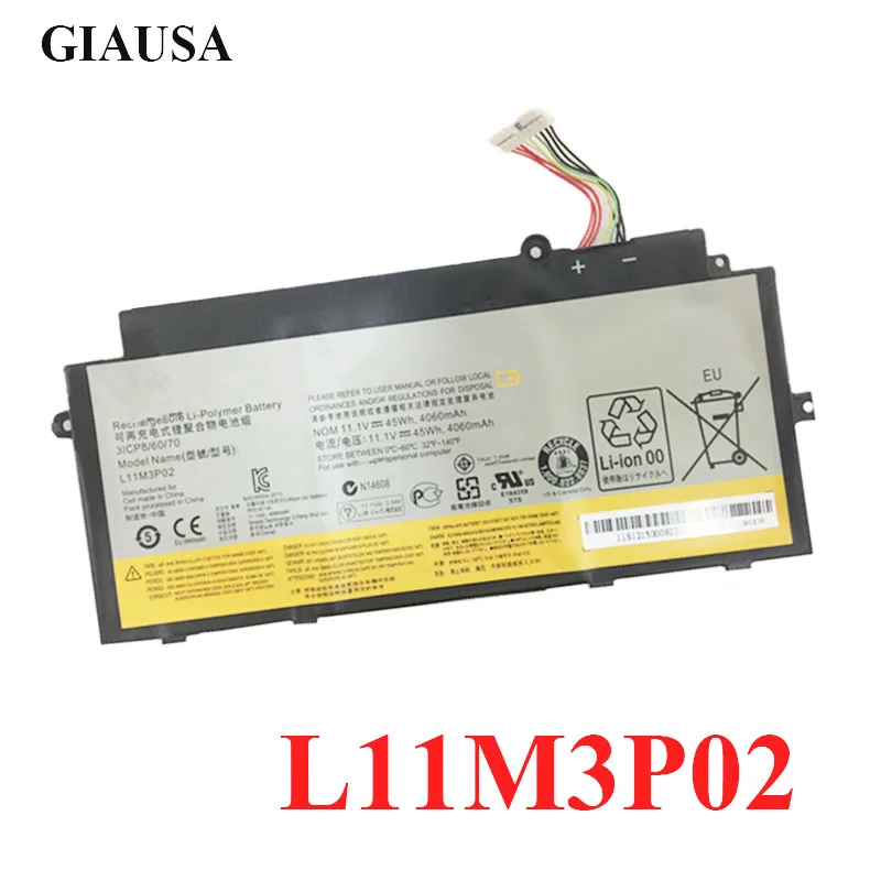 GIAUSA оригинальный L11M3P02 аккумулятор L11L6P01 3ICP8/60/70 3ICP40/61/69-2 Аккумулятор для Lenovo Ideapad U510