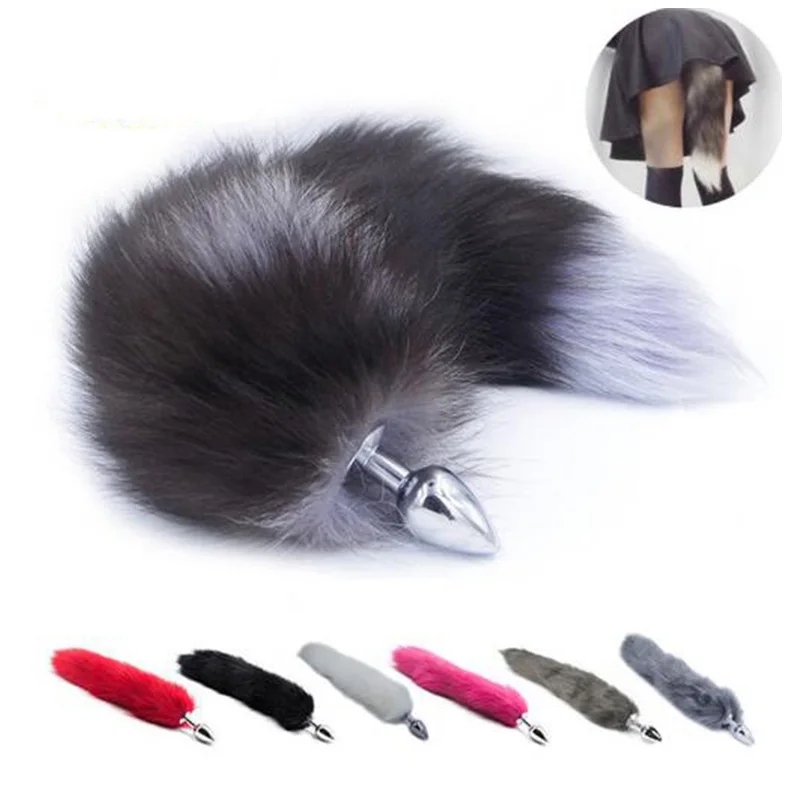 Fox Tail Anal Sex Toys for Men &amp Women Metal Butt Plug Hairy Rabbit Adults Sexy Products Juguetes |