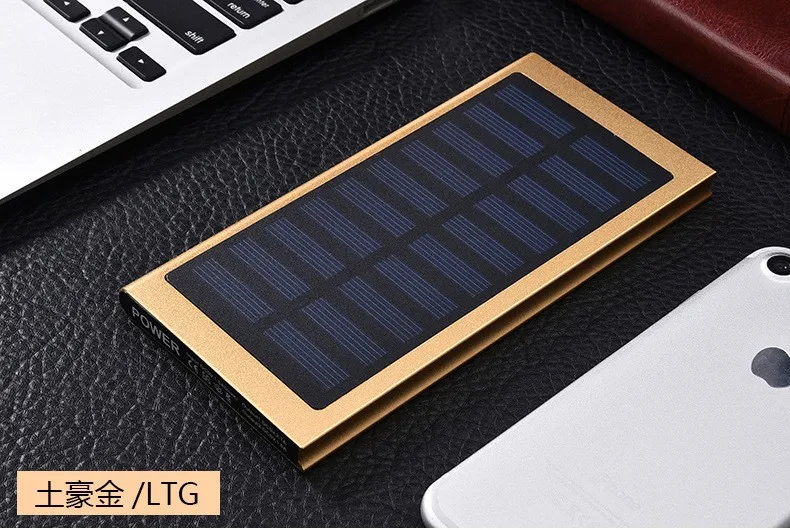 

New 20000mAh Solar Power Bank with LED ultra thin External solar charger powerbank for iphone 11 pro samsung s9 s10