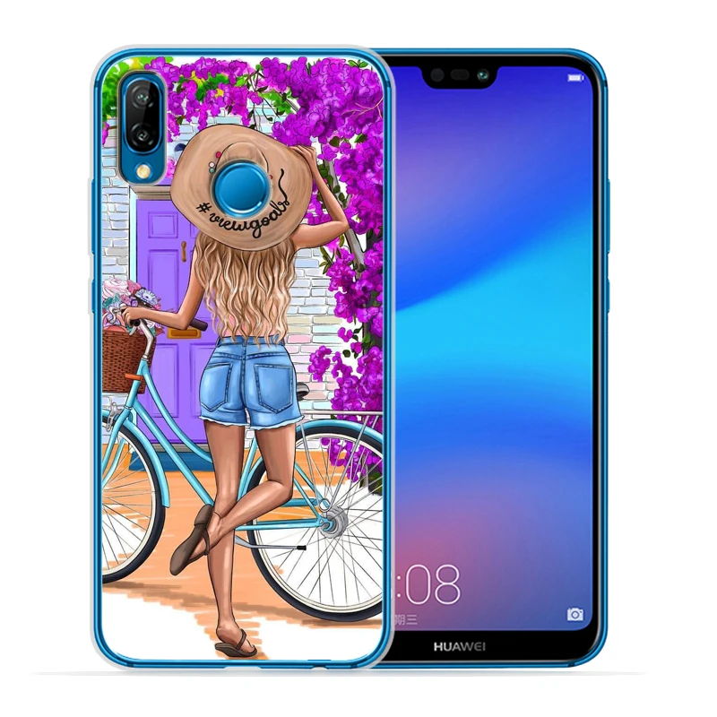 Модный чехол для девочек huawei P30 Lite P20 Pro P30 Lite P8Lite P9Lite P Smart Capa Мягкий силиконовый чехол Etui - Цвет: 16