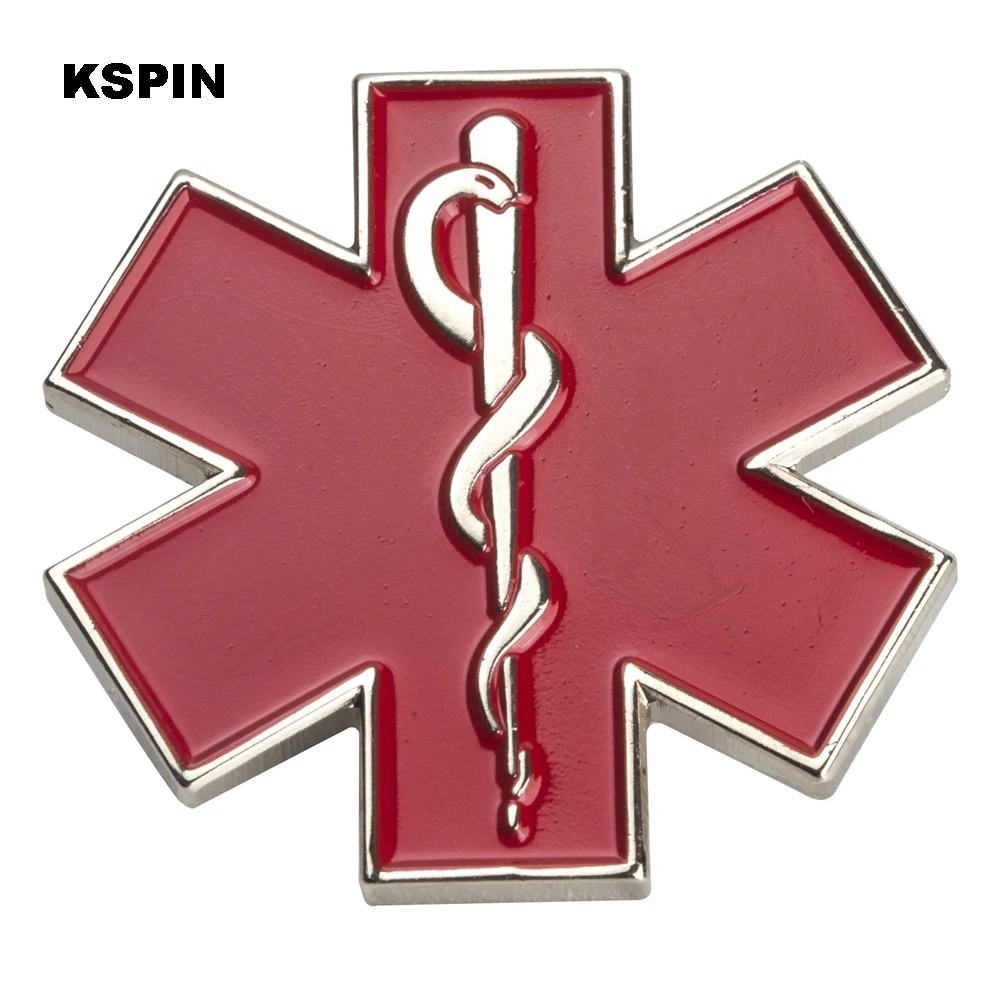 

Metal White Snake Star of Life Rescue Medical Brooches Lapel pin Coins Collectibles XY0160-1