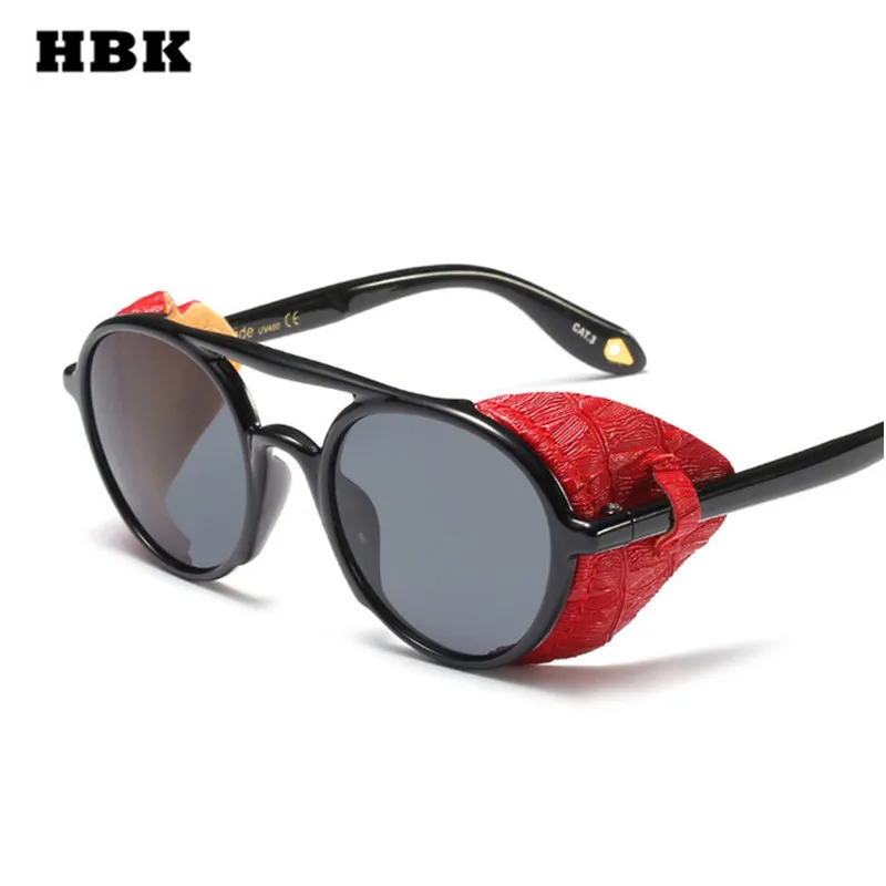 

HBK 2019 Retro Round Metal Sunglasses Steampunk Men Women Steam Punk Brand Designer Glasses Oculos De Sol Shades UV Protection