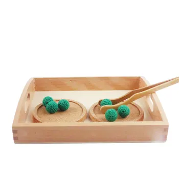 

Wooden Montessori Baby Toys Montessori Rectangle Tray Cubes Clip the Ball Learning Educational Toys for Kids Children gift H2144