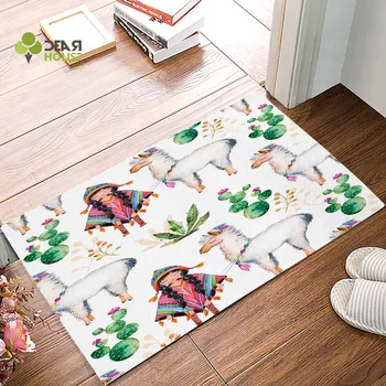 

Dearhouse Indain Girl And Lama Bathroom Accessories Set Dirt Debris Mud Trapper Floor Carpets Personalized Area Runners Accent