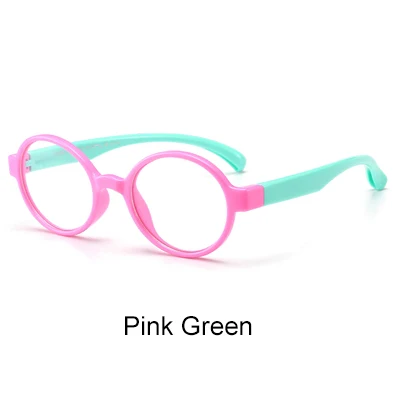 Ralferty, детская небьющаяся гибкая круглая рамка для очков, винтажные очки для близорукости, оправы для очков, оптические очки по рецепту K8146 - Цвет оправы: Pink Green