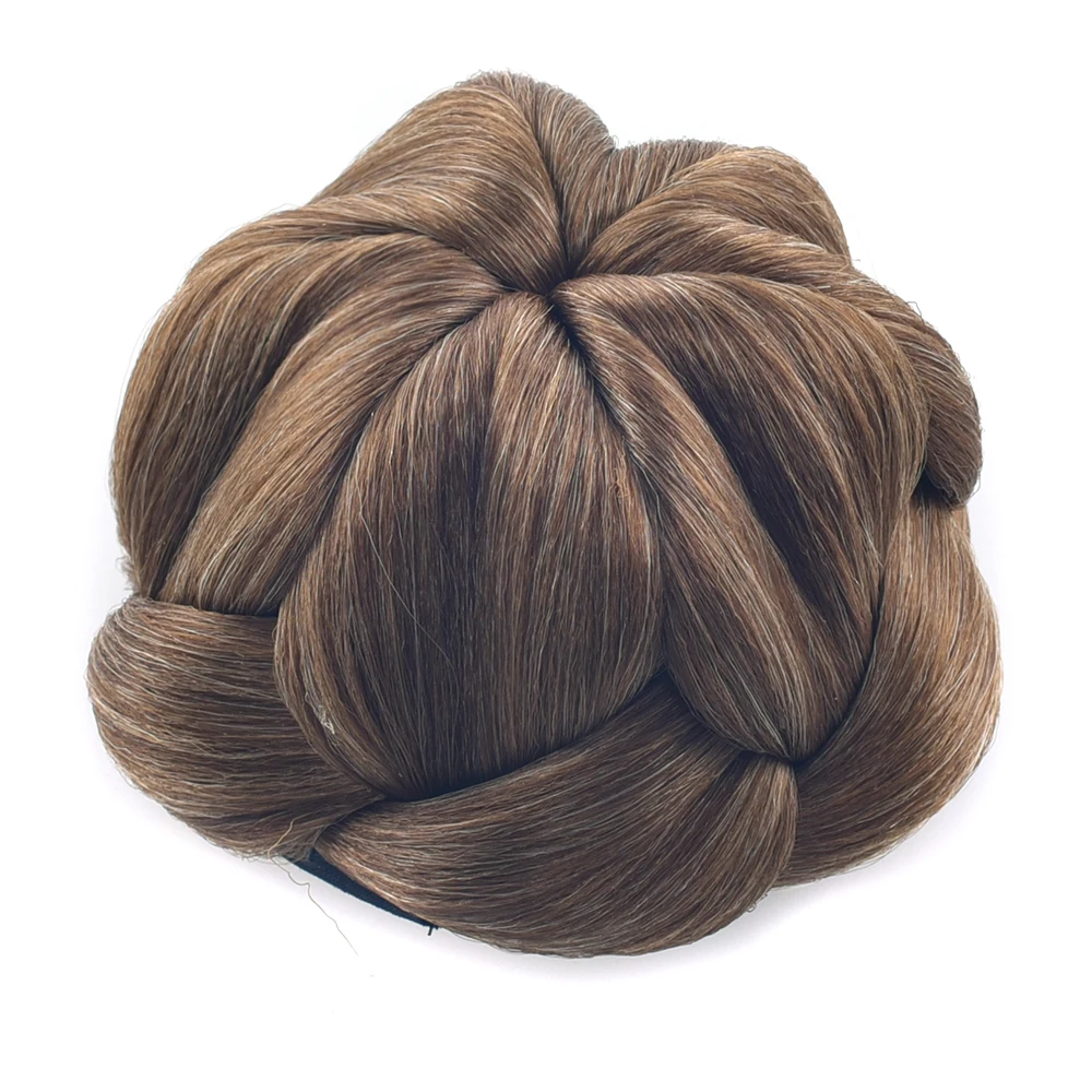 Soowee Trançadas Loira Clipe no Cabelo Falso Cabelo Sintético Bun Bun Donut Rolo Postiços Chignon Rápido para as Mulheres 9 Coque sintético