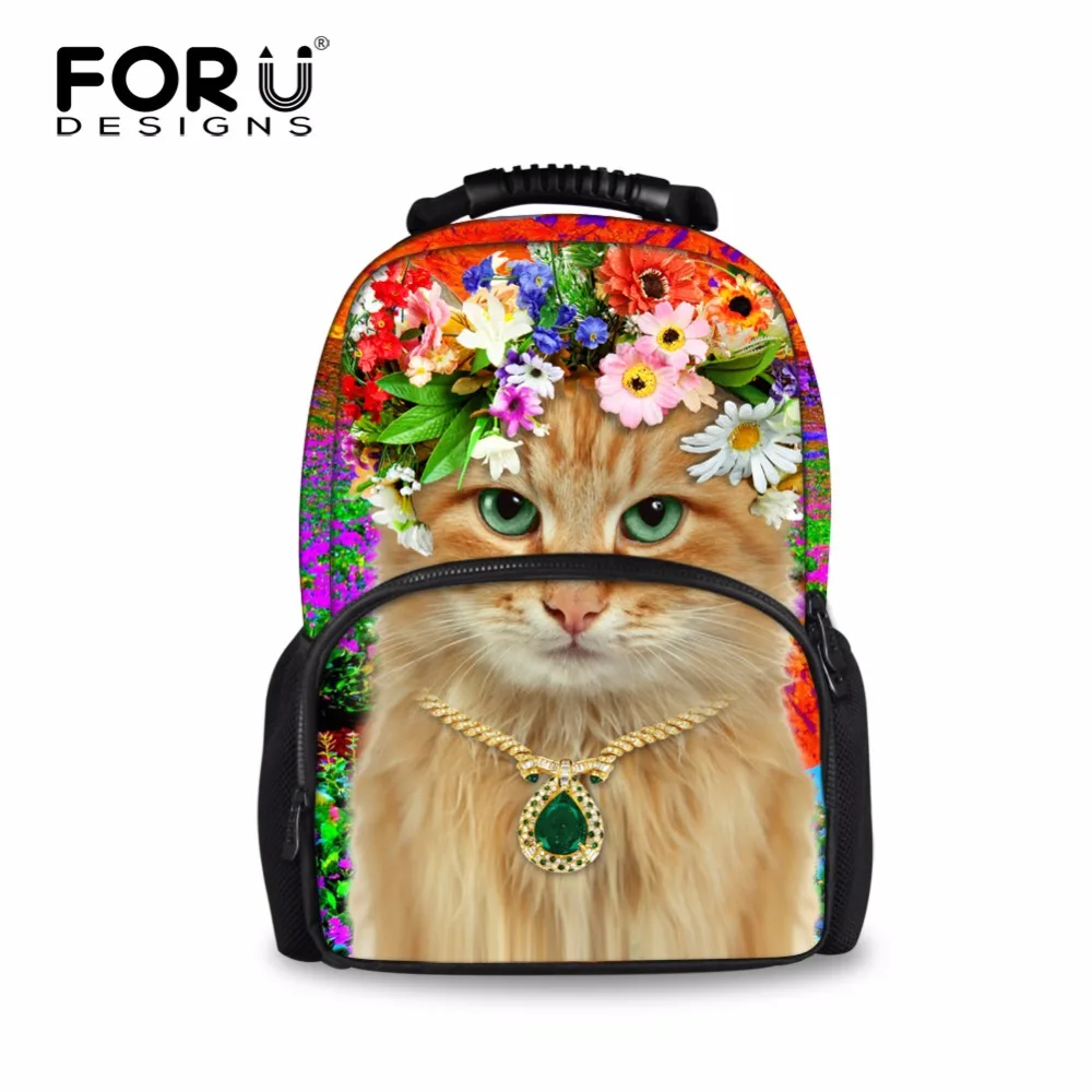Женский рюкзак с принтом кошки FORUDESIGNS 3D женские рюкзаки для девочек на плечо