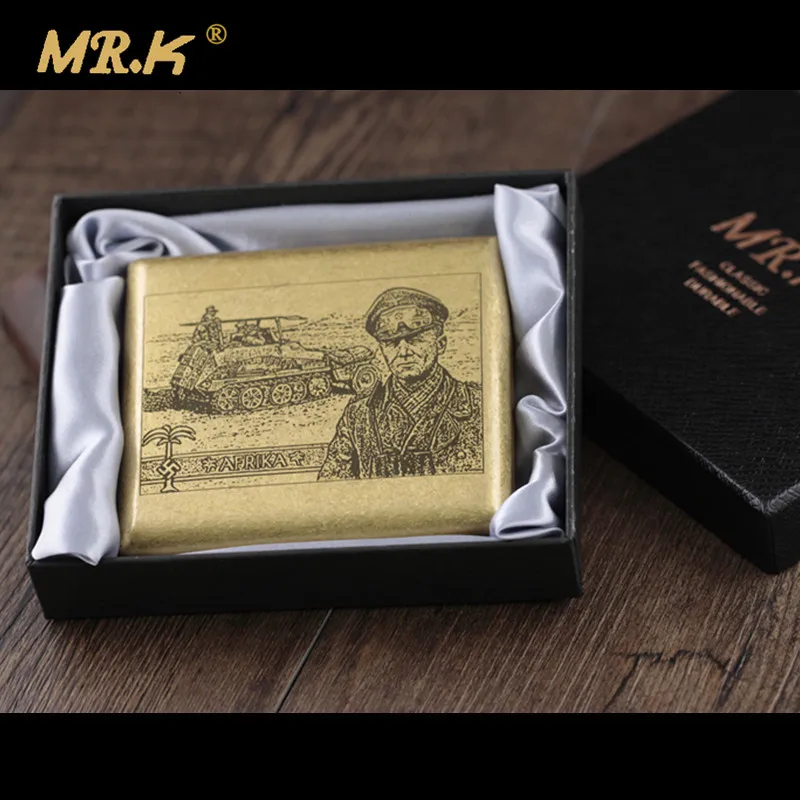 

MR.K S017 Desert Fox Marshal Rommer Male Pure Copper 20 Cigarette Case Boxes Cigarette Case Smoke Box Laser Carved Forever
