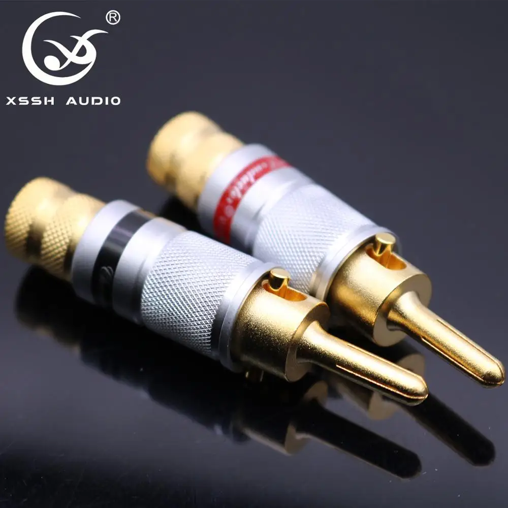 4 шт. XSSH аудио hi-fi Y0600-WF Позолоченные акустический кабель с разъемом папа Аудио