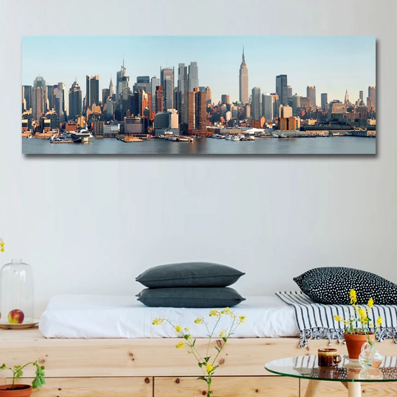 Современная Картина на холсте с изображением нью-йоркского города и космоса, Настенная картина для гостиной, украшение для дома, плакат и принты, без рамки