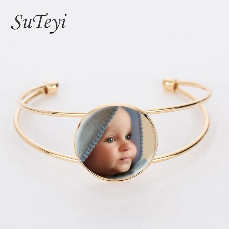 

SUTEYI Personalized Photo adjustable blacelet Custom Photo of Your Baby Child Mom Dad Grandparent Loved One Gift for Family Gift