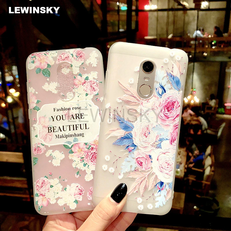 Case For Xiaomi Redmi 5 Plus S2 6A Note 4x 4 5 Pro 5A Prime MI 8 SE 6 6X MIX 2 2S A1 A2 3D relief Flower TPU Soft silicone Case