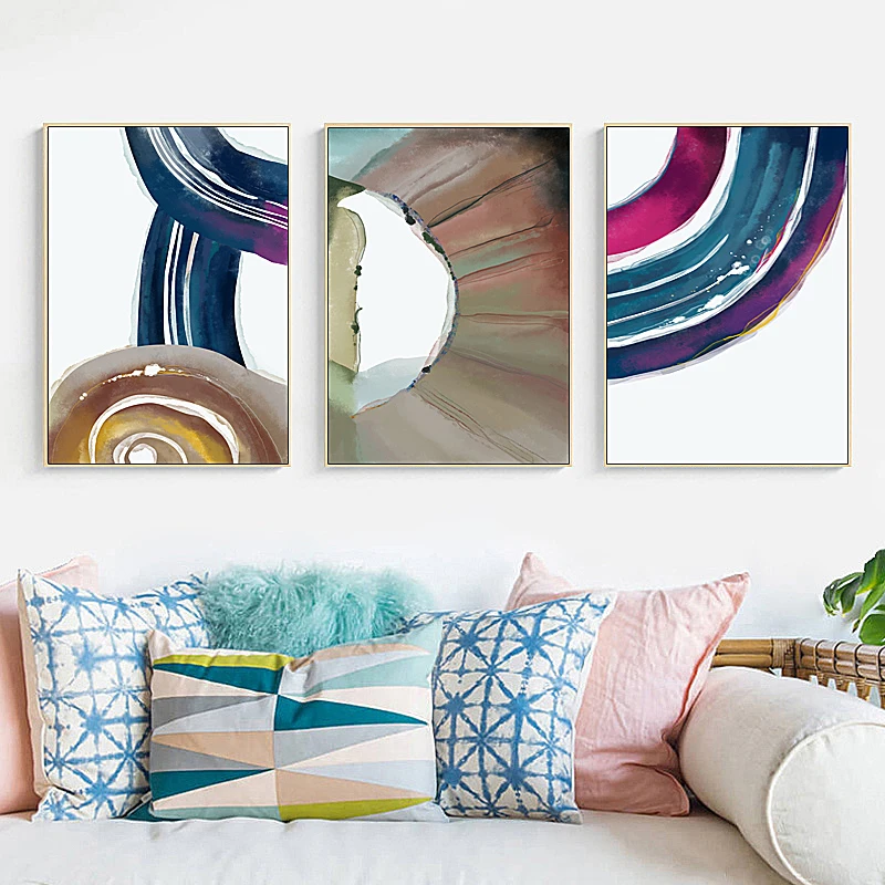Modern Decoration Oil Painting Canvas Art Colorful Lines Wall Picture For Living Room Home Decor no frame