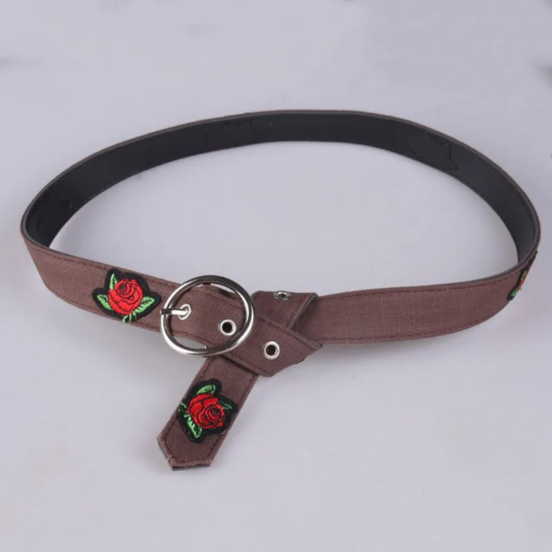 Иглы пряжки рием с цветочной вышивкой Ceinture Femme Cuir Национальный стиль элегантный