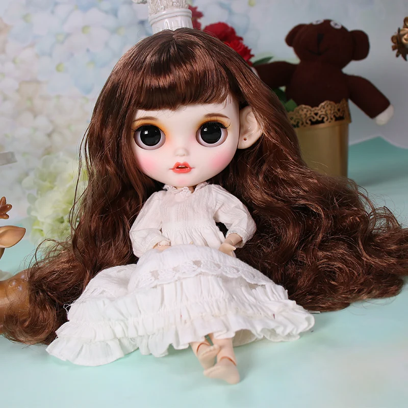 Ледяной DBS Blyth кукольные матовая лицевая сторона белая кожа милые коричные