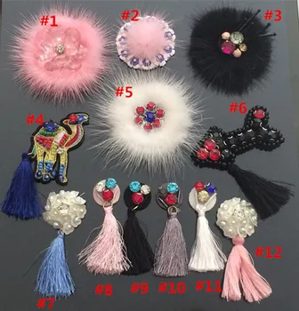 

Fashion manual tassels plush beaded sequins patches applique crystal rhinestone sewing on patch clothing decoration accessories