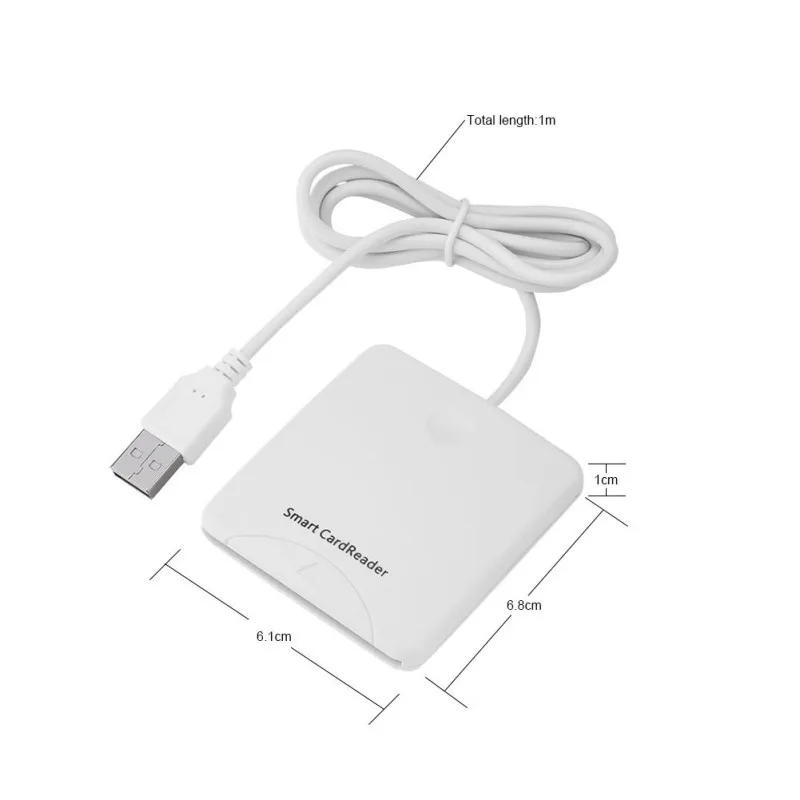 Portable USB Smart Chip Card IC Credit Card Reader Encoder Writer with SIM Slot for Windows for 2000 XP or Mac OS X Linux