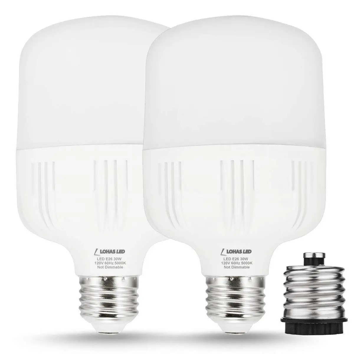

LED Light Bulb 250-300W HID/MH Equivalent 30W Commercial Retrofit T80 E26 3400 Lumens Daylight 5000K for Garage Warehouse-2Pack