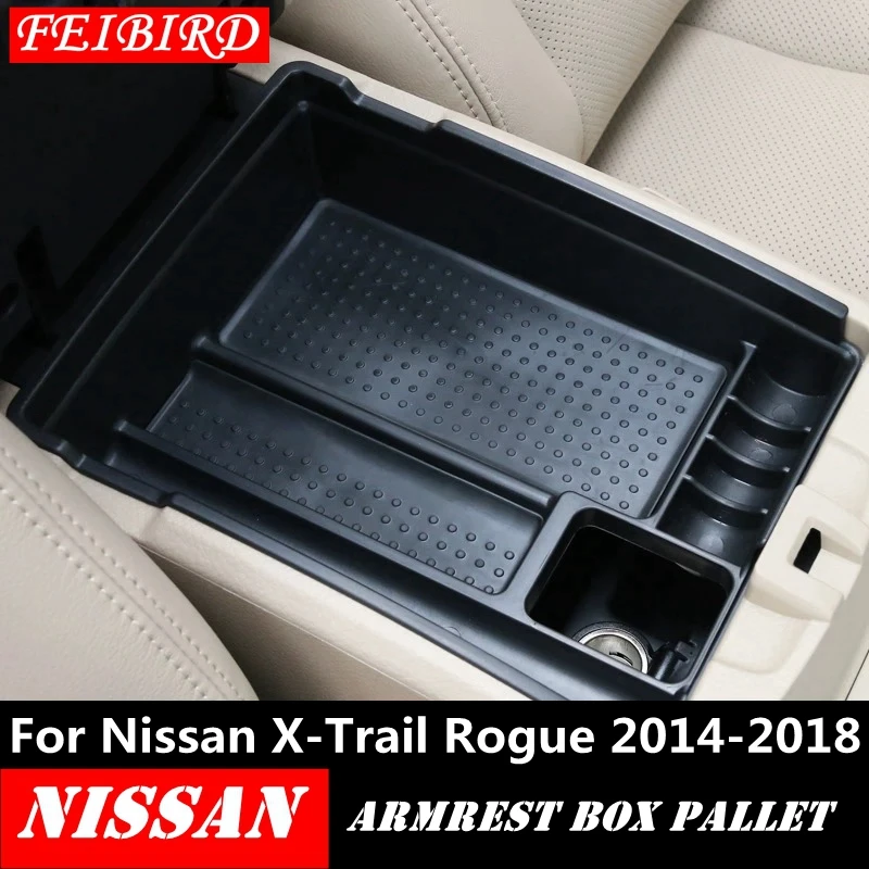 Car Storage Box Multifunction,Auto Center Console Organizer Tray Armrest Container Fit for Nissan Rogue X-Trail 2014-2016