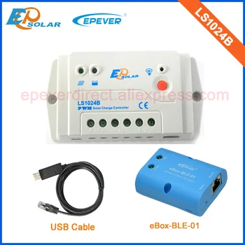 

LS1024B New PWM Solar regulator 10A PC USB cable 12V/24V battery Charger power bank EPEVER bluetooth Phone APP Android system