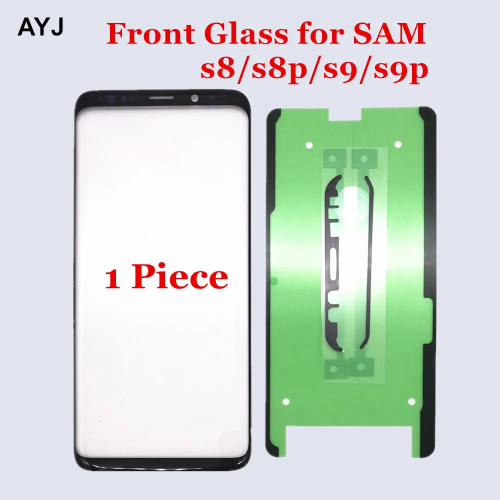 

1pc AYJ External Glass Replacement for Samsung Galaxy S8 S9 Plus LCD Display Touch Screen Front Outer Lens with adhesive Sticker