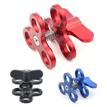 

Three-hole butterfly clamp clamp light arm clip light arm ball clip diving equipment sports camera for Diving Photography Video