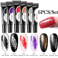 Modelones 6 יח'\חבילה נייל Stamping UV ג 'ל פולני לכה ערכות משרים פעמי לאורך זמן חותמת לק לכה סט ביול פולני(China)