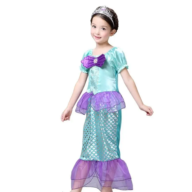 

The Little Mermaid Costume Girls Ariel Fancy Princess Cosplay Dresses Age 3-10 girls lace kids dress for girls dress 2016