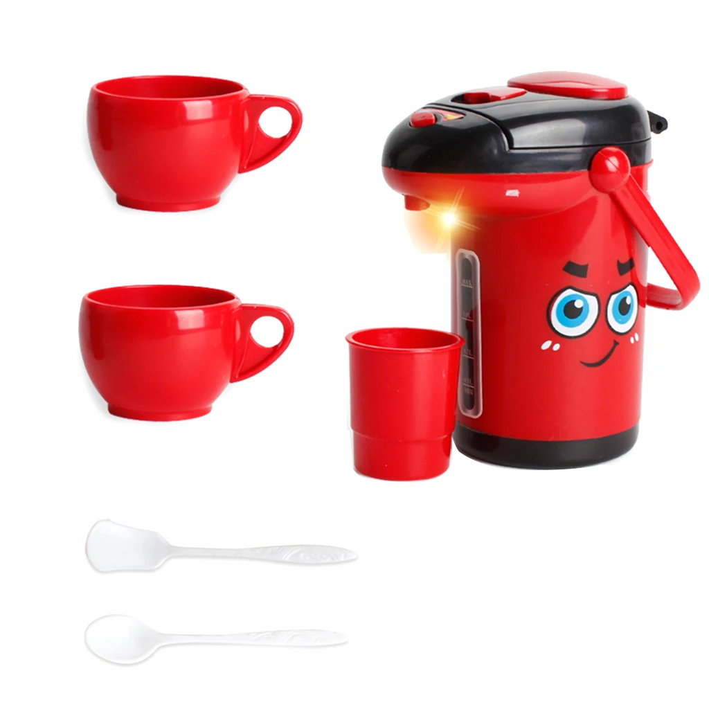Simulation Electric Kettle Home Appliances Toys w/ Sounds & Lights - Baby Kids Pretend Play Kitchen Cooking Play Food Set Toy