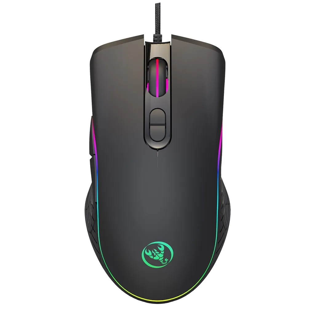 Проводная игровая мышь, 7 программируемых кнопок, 6400 dpi, светодиодный, оптическая, USB, компьютерная мышь, геймерские мыши, RGB светильник, оптические проводные мыши 603#2 - Цвет: Black